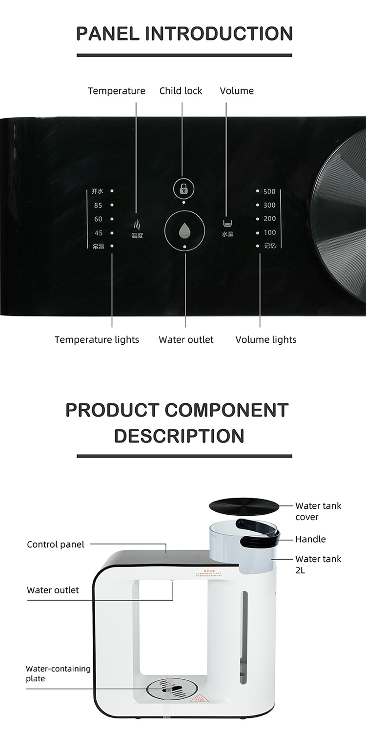 Dispensador de agua para encimera fácil de usar