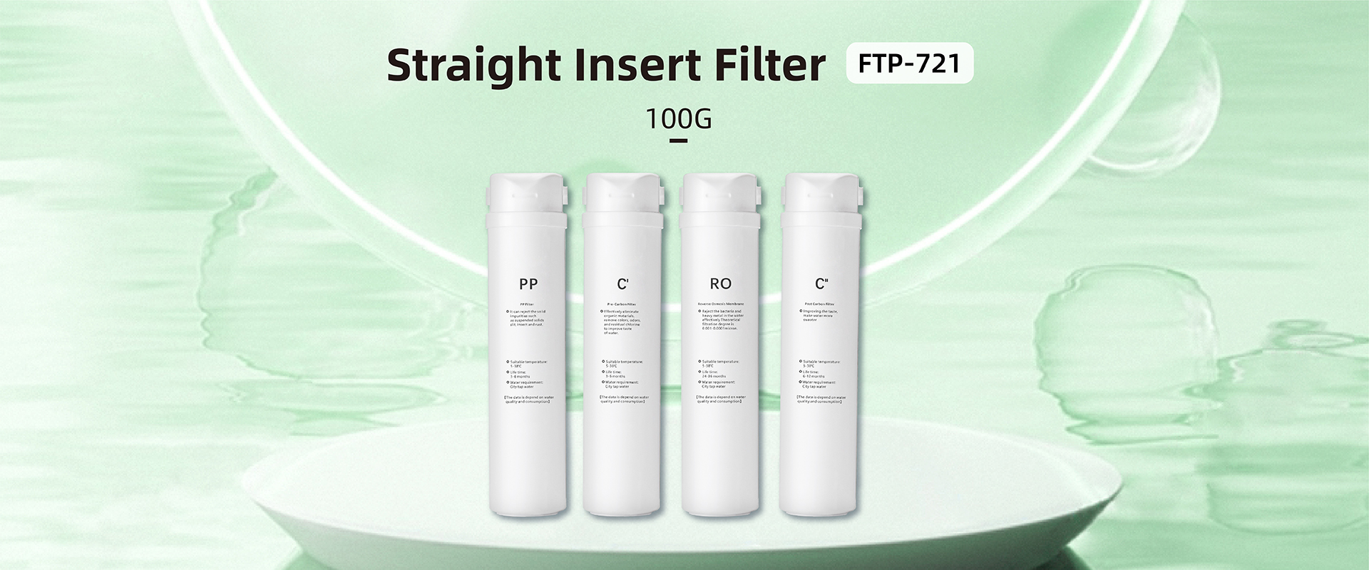 Cartuchos de agua potable de 100 g Filter